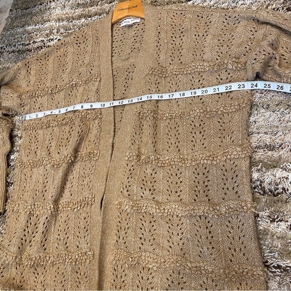 Knox Rose Camel Fringe Open Front Long Cardigan XXL - Picture 8 of 10